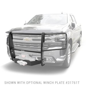 Chevrolet Silverado 1500 Grille Guard - Front - Go Rhino - 3100 Series StepGuard with Brush Guards - Textured Black - `19-`20